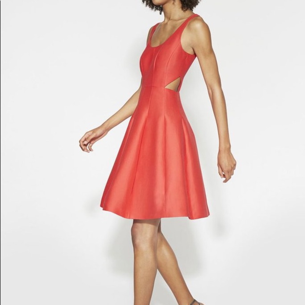 Halston heritage poppy side cut sleeveless dress